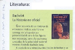 Literatura : Bachelet : la historia no oficial