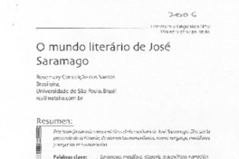 O mundo literário de José Saramago