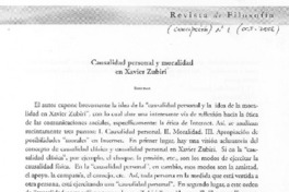 Causalidad personal y moralidad en Xavier Zubiri
