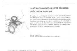 José Martí o América como el cuerpo de la madre enferma