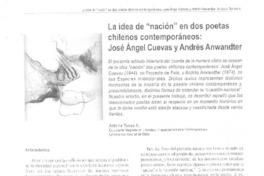 La idea de "nación" en dos poetas chilenos contempráneos: José Angel Cuevas y Andrés Anwandter