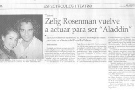 Zelig Rosenman vuelve a actuar para ser "Aladdin"