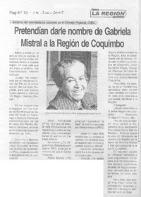 Pretendían darle nombre de Gabriela Mistral a la Región de Coquimbo