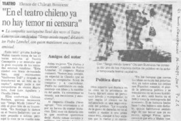 "En el teatro chileno ya no hay temor ni censura"