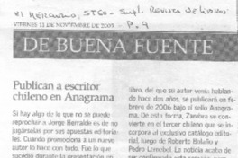 Publican a escritor chileno en Anagrama