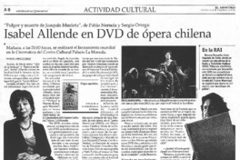 Isabel Allende en DVD de ópera chilena