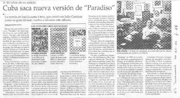 Cuba saca nueva versión de "Paradiso"