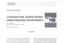 Comentario de libros : la Tercera etapa : ensayos críticos sobre psiquiatría contemporánea autor, César Ojeda