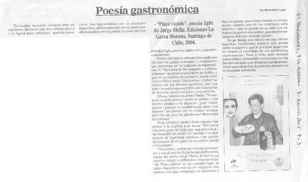 Poesía gastronómica