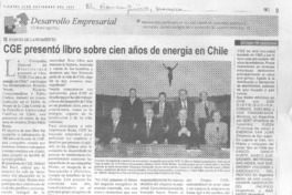 CGE presentó libro sobre cien años de energía en Chile