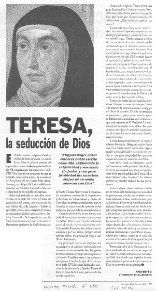 Teresa, la seducción de Dios