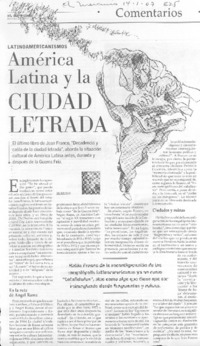 América Latina y la ciudad letrada