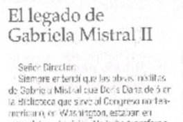 El legado de Gabriela Mistral II