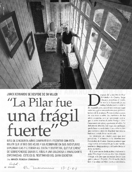 "La Pilar fue una frágil fuerte" (entrevista)