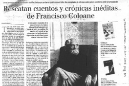 Rescatan cuentos y crónicas inéditas de Francisco Coloane