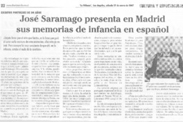 José Saramago presenta en Madrid sus memoriqs de infancia en español