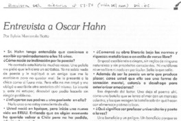 Entrevista a Oscar Hahn (entrevista)