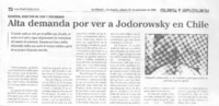 Alta demanda por ver a Jodorowsky en Chile