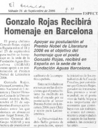 Gonzalo Rojas recibirá homenaje en Barcelona