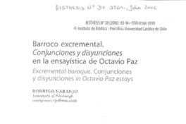 Barroco excremental. Conjunciones y disyunciones en la ensayística de Octavio Paz