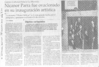 Nicanor Parra fue ovacionado en su inauguración artística