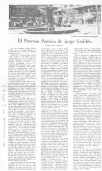 El proceso poético de Jorge Guillén