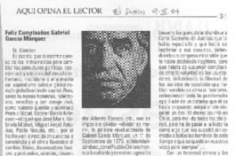 Feliz cumpleaños Gabriel García Márquez