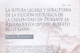 La sutura legible y subalterna de la ficción histórica de la chilenidad --