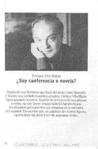 Enrique Vila-Matas ¿Soy conferencia o novela?