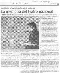 La memoria del teatro nacional