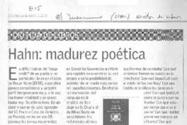 Hahn: madurez poética