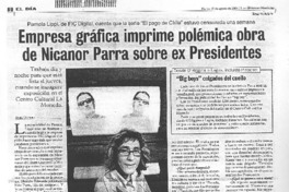 Empresa gráfica imprime polémica obra de Nicanor Parra sobre ex presidentes