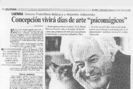 Concepción vivirá días de arte "psicomágicos"