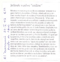 Jelinek vuelve "on line"