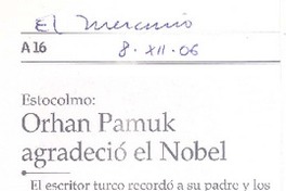 Orhan Pamuk agradeció el Nobel