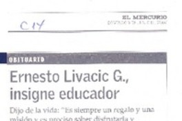 Ernesto Livacic G., insigne educador