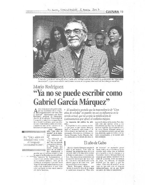 "Ya no se puede escribir como Gabriel García Márquez"