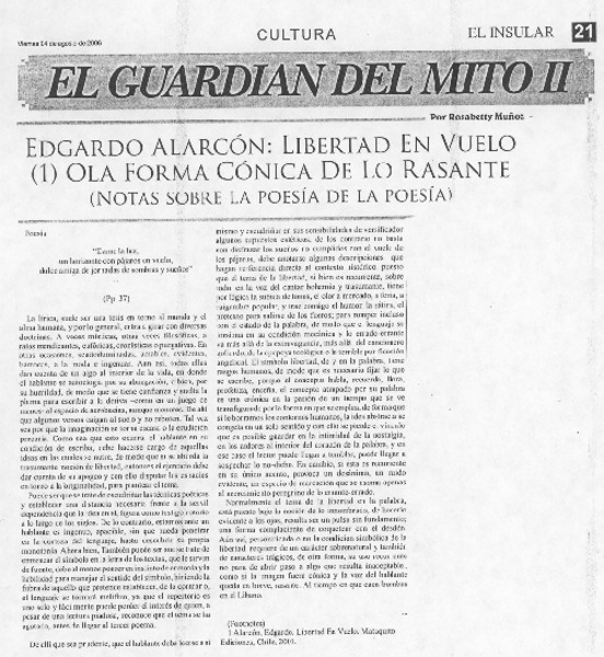 Edgardo Alarcón: Libertad en vuelo (1) ola forma cónica de lo rasante