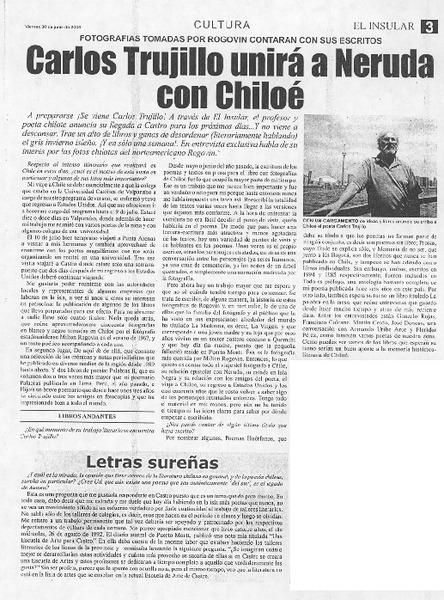 Carlos Trujillo unirá a Neruda con Chiloé (entrevista)