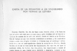 Carta de un pedantón a un vagabundo por tierras de España