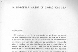 La bio-poética viajera de Camilo José Cela