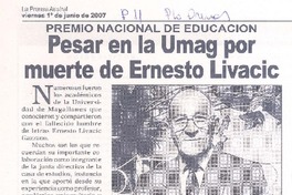 Pesar en la Umag por muerte de Ernesto Livacic