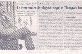 La Literatura en Antofagata según el "Tipógrafo huraño"