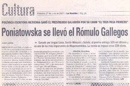 Poniatowska se llevó el Rómulo Gallegos