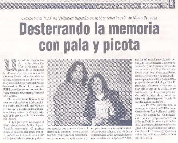 Desterrando la memoria con pala y picota