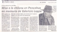 Misa a la chilena en Pencahue en memoria de Valericio Leppe
