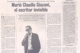 Muriò Claudio Giaconi, el escritor invisible
