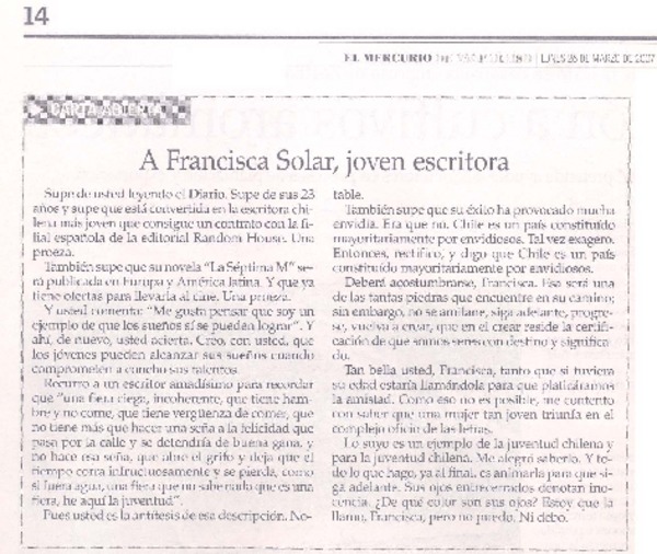 Solar, Francisca