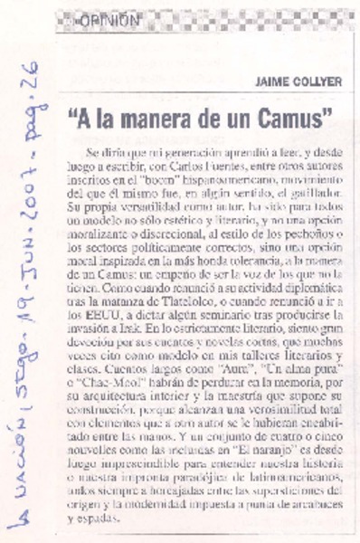 "A la manera de un Camus"