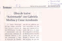 Obra de teatro "aniversario" con Gabriela Medina y César Arredondo